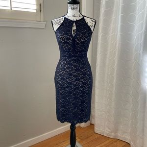 Blue Lace Cocktail Dress
